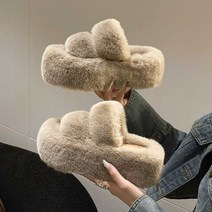여성용 모피 슬리퍼, 카운터 버전 프리미엄 업그레이드오프화이트 39