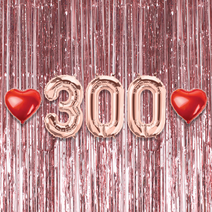 300일 이벤트 포토존 세트 아기 기념일 커플 축하 기념 숫자 풍선 하트, 01.커튼-(로즈골드)-300(소)-로즈골드