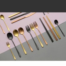 세련된 빈티지 신혼 양식 커트러리 선물 소확행 예쁜, 종류_블랙 티스푼