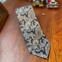 반타블랙 페이즐리 넥타이_ 남성스러운 화려한 선물용 선물용케이스 넥타이선물 수트넥타이 정장넥타이 수트룩 정장룩