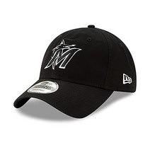 뉴에라 mlb모자 마이애미 말린스 New Era Miami Marlins Black White Core Classic 9TWENTY Adjustable Strapback Hat