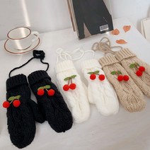 [햇님이네] 벙어리장갑 뜨개 체리 크리스마스선물