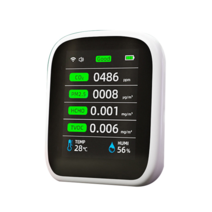 와이파이 휴대용 공기 에어질 계량기. PM1.0. CO2. TVOC. 온도 및 테스터. 이산화탄소, 한개옵션0
