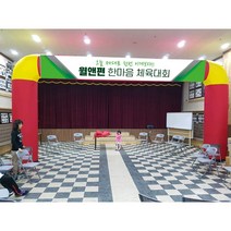 윌앤조이 대형에어아치 6m X 2.6m 현수막무료증정 행사장 이벤트행사 개막시 제막식 중공식 학교행사 차가지나가는 대형아치, 1개, A-파랑