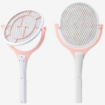 아이앤트 2021년 신제품 특허받은 LED USB형 90도 회전형 전기모기채 야외 낚시 전자모기체, 핑크