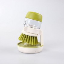 세제탱크 원터치 브러쉬 설거지 기름때 퐁퐁 청소솔 화장실 하수구 주방, 그린