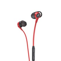 HyperX Cloud Earbuds 게이밍 이어폰 인라인 마이크 Nintendo Switch 제조업체 2 년 보증 HX-HSCEB-RD 재택 근무 텔레 워크 화상 회의 원격 작업 (4P5J5AA), 빨간색 이어폰
