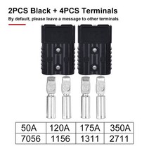 전동 공구 장비 전원 2 극 커넥터 빠른 플러그 자동차 배터리 | UPS 케이블 터미널 DC 600V 50A, 03 Black 2 Set_02 DC600V 120A