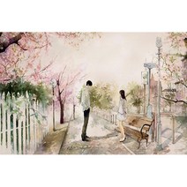 벚꽃나무 (3D)(사각) 보석십자수 20x30, 단품