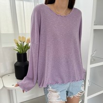 투데이앤룩 슬럽 물결 여성 니트 티셔츠 6color