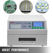 히터VEVOR-T962 데스크탑 리플로우 오븐 납땜 기계 800W 적외선 IC 히터 PCB 보드 BGA SMD SMT 재작업 스, 한개옵션0