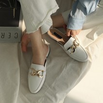 [당일출고] 꼼꼼구두 마리안 골드 볼드체인 뮬 슬리퍼힐 블로퍼(2.5cm/4cm-hi)