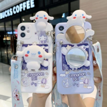 제이펀 갤럭시 노트8 노트9 노트10 노트10+ 플러스 노트20 울트라 케이스 거울 그립톡 스트랩 캐릭터 목걸이형 폰케이스