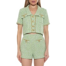 ALEXIA ADMOR 알렉시아 애드모어 Selena Cropped Tweed 자켓 - GREEN106536