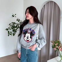 주디앤 여성 디즈니정품 스마일 미키 맨투맨 국내산