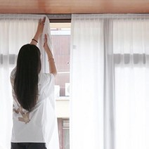 자취방 부착식 찍찍이 무지커튼 작은창 붙이는 암막커튼 150X180