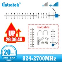 20 dBi 2G 3G 4G 셀룰러 증폭기 야외 야기 안테나 824MHz ~ 2700MHz GSM CDMA UMTS LTE B7 신호 부스터 리피터|Signal Boosters, 1개, 단일, 단일
