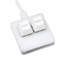 미니 바로 가기 키보드 Ctrl-C 복사 접착제 기계식 스위치 DIY 프로그래밍 가능 OSU 2 키 키패드 블랙 화이, 한개옵션2, 03 WHITE, 01 블랙 스위치