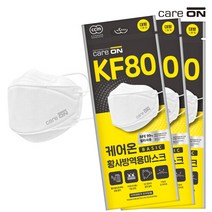 케어온 황사방역 KF-80/3D 마스크 흰색 1Px60팩, 단품없음