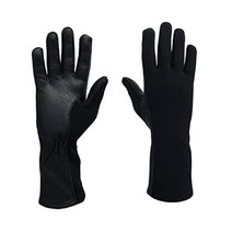 Nomex Flight Gloves Military flight gloves nomex olive drab Best leather aviator and pilot, 6 (Long), Black