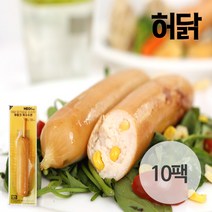허닭 닭가슴살소세지 후랑크 옥수수콘 70g 10팩