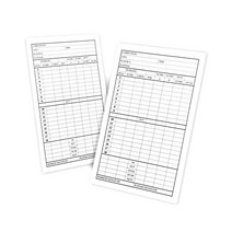 BIG TEETH 10pcs 골프 스코어 카드 스코어 시트 추적 기록 통계 카드 양면 인쇄 골프 샷 및 통계 추적 스코어 카드, 3.62 5.27인치