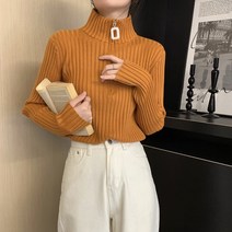 Mxx 아가일 루즈핏 골지 반집업 칼라 니트