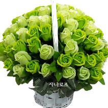 지나로즈 생일 기념일 프로포즈 생일 기념일 어버이날 프로포즈 여친 선물 소중한사랑 장미 비누꽃 100송이 꽃바구니, 그린