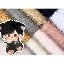 달콩레나 솜인형 인형헤어 짧은머리 3cm 남자아이 긴머리 소분 원단, F4(연그레이)