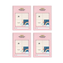 인디고어린이 초등 수학 풀이 노트 - 학교생활 (4분할 모눈 스프링), 4개, 핑크