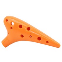대나무단소 플라스틱 단소 초보자용 12 홀 수지 플라스틱 오카리나 플루트 훈제 굽기 잠수함 스타일 악기, 03 orange
