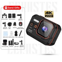 액션캠 카메라 유튜브 짐벌 휴대용 블랙박스 브이로그 와이파이 원격 방수 광각 액션, 32g 카드로