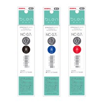 BLEN 제브라 블렌 단색 볼펜 리필심 (NC) 0.7mm 10개입, 0.7mm 블랙×10개입 (NC)