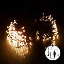탄탄 LED 300구 DC24V 무뚜기 크리스마스 트리전구 (1개) + 전원잭 (1개) 세트, 흑선/황색
