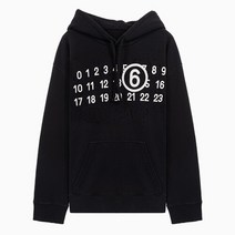 메종마르지엘라 (당일) 23SS MM6 로고 프린트 블랙 여성 코튼 후드티 S62GU0112 S25454 900