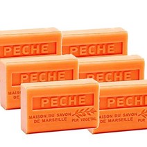 Soap house 솝 하우스 친기농 시어 버터로 만든 프랑스 비누 복숭아 향 125g 6개입 -영국직송