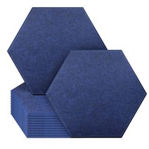 흡음패널 흡음판 방음벽 12Pcs Hexagonal Acoustic Panels Sound Absorbing Soundproof Wall Noise Proofing Foam 12C, [12] dark blue, [01] 9mm, [01] 12pcs Hexagon