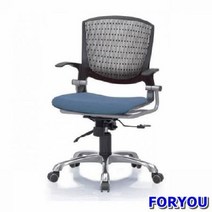ForU62 사원용 회전의자 멜론 팔유 사출 쿠션 발 사무실의자 사무의자 책상의자, 블랙 그레이