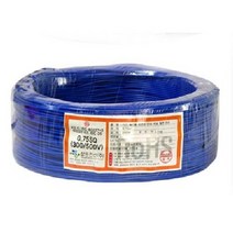 KS전선롤/단심비닐코드 전선/60227 KS IEC 06(VSF전선) 0.75SQ(mm²)200M/1롤, 파랑