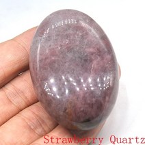 썬캐쳐 천연 자수정 로즈 쿼츠 걱정 스톤 치유 크리스탈 미네랄 팜 원석 핸드 뷰티 마사지 도구 도매, Strawberry Quartz+1pcs