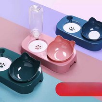 반려 동물 밥 그릇 강아지 고양이 매트세트, 블루+미끄럼방지매트스몰(8이하고양이강아지용)