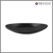 [돌산멜라민] 체크(흑) - 타원접시볼 (업소용그릇 멜라민그릇 예쁜그릇 식당접시 멜라민볼 멜라민찬기 검정색그릇), 블랙 1호 (DS-7826)