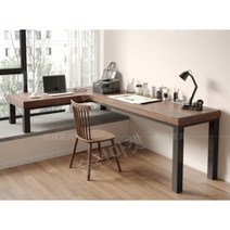 seul ㄱ책상 L자형 공부 와이드 기억자 공간활용, 월넛