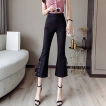 칠부바지 여성 여름 얇은 스타일리쉬 슬림핏 작은 키 레이스 부츠컷 638353387