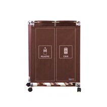 센스큐 이지핏 다용도 가정용 분리수거함 매직타입[연속봉투형] + 추가선반 SET, 매직 2구+추가선반+2롤 SET, 브라운 set