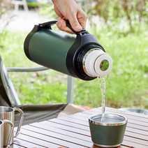 대용량 보온병 분유 등산용 보온병 손잡이스트랩 캠핑보온보냉물통 1.5L-2color, 그린