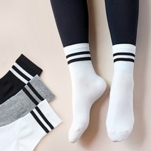 미모양 여성 2줄 라인 레깅스 코디 양말 여자 스포티 캐주얼 양말 5켤레 세트