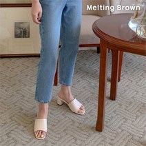 로즈블로썸 멜팅브라운 여성 캐주얼 데일리 미들힐 뮬 슬리퍼 9color (8259045)