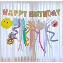 낑깡마켓 파스텔 파티 풍선가랜드 DIY 세트 생일파티, 4, 레인보우