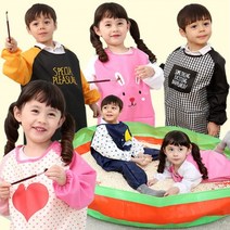 특가존Yh87Q92 놀이가 즐거워지는 미술가운 전신 어린이미술용품 어린이미술가운 미술소품 귀여운미술가운 미술용품, 03.체크블랙-L